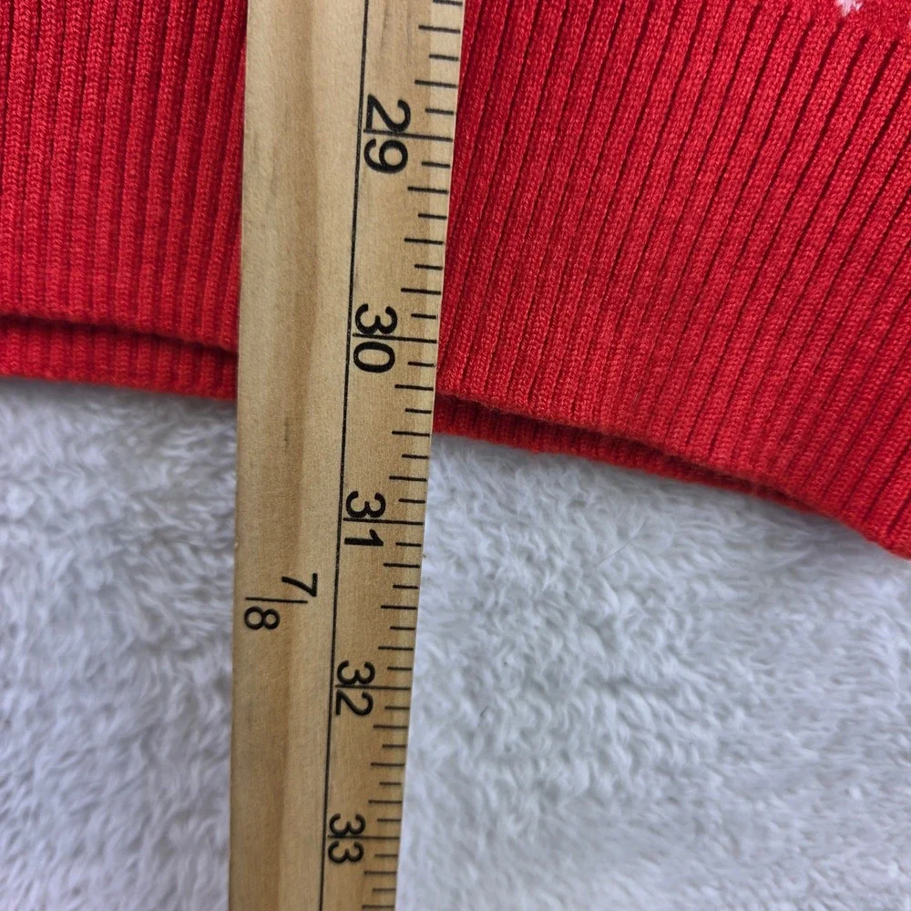 Free Assembly Mens XL Red Birds Eye Knit Raglan Crewneck Sweater Pullover